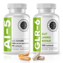 Intestinal Fortitude AI-5 & GLR-6 Digestive Health Supplement Bundle w/Glutamine, Turmeric, Curcumin for Gut Health Capsule Supplement & Support Digestive Health, Non-GMO, Dairy Free - 30-Day Supply