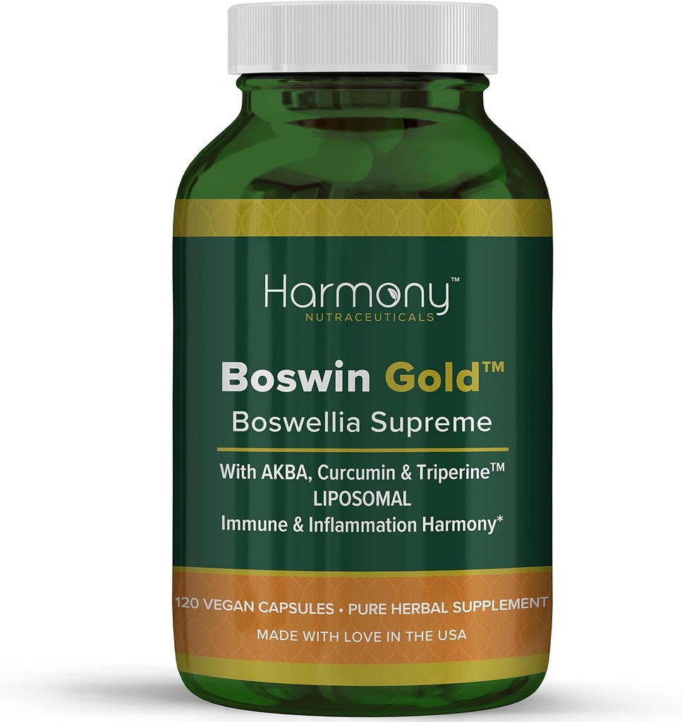 Harmonía Nutraceuticals Boswin Gold Liposomal - maior capacidade de bioactividade Dr. Gumman's Clinical Grade Synergized with Turmeric & Triperine