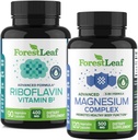 ForestLeaf Riboflavin & Magnesium Migraine Supplement - Riboflavin 400mg för Headache Relief - Ultimate Magnesium Bundle med B2 Vitamin 400 mg för Headache Migraine Relief Capsules