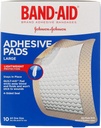 Band-Aid zīmols Tru-Stay Adhesive Pads, lielas sterilu saites brūču aprūpei un aizsardzībai, liels izmērs, 10 ct (iepakojums pa 4)