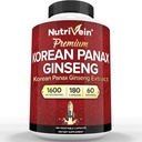 Nutrivein Korean Red Panax Ginseng 1600mg Extra sterkte Formula 180 Capsules Boost Energy, Mental Focus & Immune Health Natuurlijk