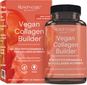 Reservering Beauty Vegan Collage Builder - Plantebasert kollagen Booster for glødende hud - vitamin C Supplement for Hydrated hud - Glutenfri - 60 Veggie Kapsler (30 Serveringer)