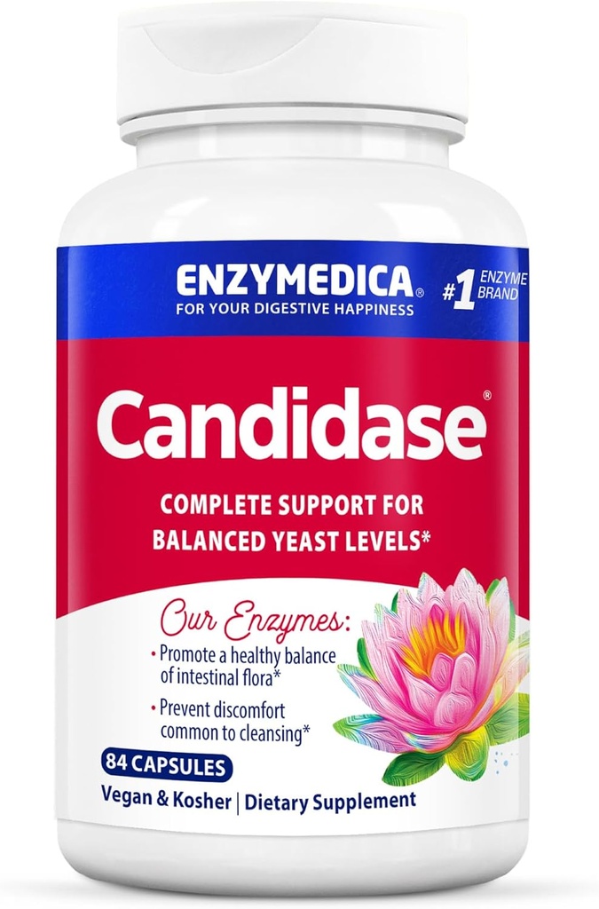 Enzymedica, Kandidase, Digestive Enzymer for Gentle Cleansing Support, Gut helse og digestion, 84 Count