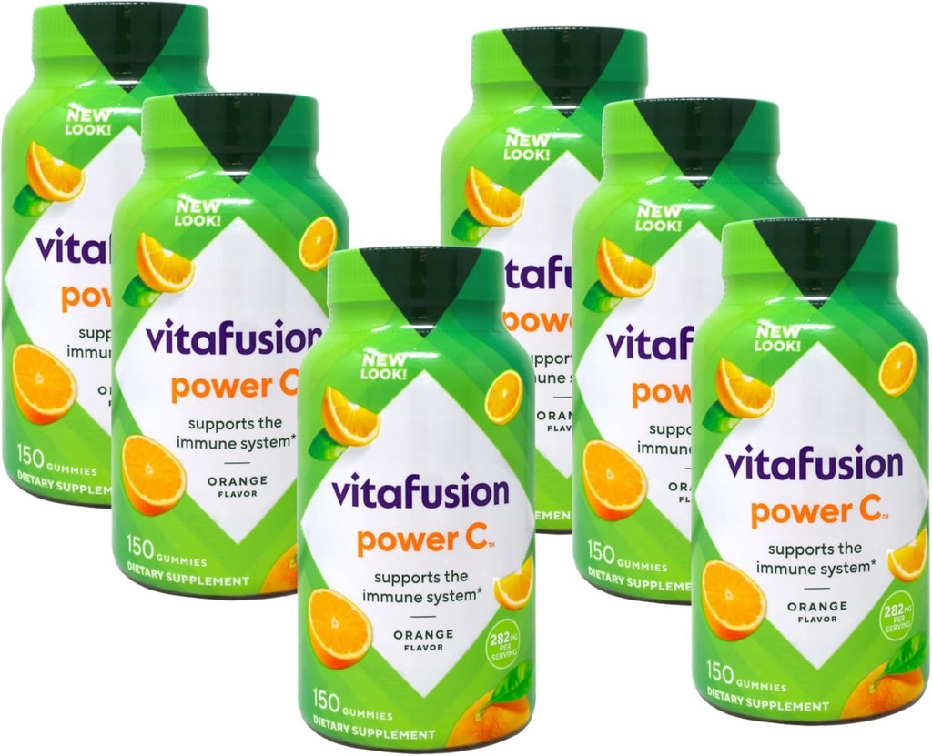 VitaFusion Power C Gummy Vitamīni pieaugušajiem Absolūti oranžs - 150, iepakojumā pa 6