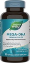 Nature's Way Mega-DHA Premium Visolie, ondersteunt Eye and Brain Function*, Omega-3, 2000 Fish Oil mg per 2-Softgel Serving, 60 Softgels (Verpakking mei Vary)