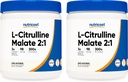 Nutricost L-Citrulline Malate 300G (2 Pack) - Pure L-Citrulline Powder, 3000mg Por Serving - L-Citrulline Malate