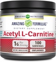 Fórmulas asombrosas Acetyl L-Carnitine 100 Grams (3.5 Oz) Suplemento de Polvo Silencio 100 Servings ← Non-GMO TEN Gluten Free TEN Made in USA