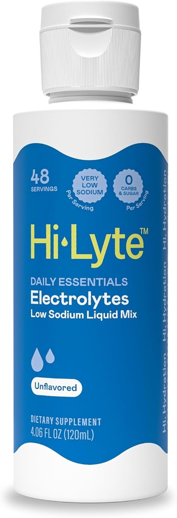 Hi-Lyte Daily Essentials Madal naatriumelektrolüüdid Vedelik Segu Maitsestamata, 48 Servingut