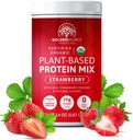 Strawberry - Plant Based Protein Powder, Protein Mix, Protein Powder with Vitamines & Minerals, 20g of Protein, & Complete Amino Acid Profile, Vegan Protein Powder