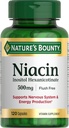 Nature's Bounty Niacin 500mg Flush Free, Cellular Energy Support, podporuje zdravie nervového systému, 120 Kapsule