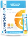 LEAN Hydration Daily Electrolyte Packets Drikkemiks | Null kalorier, null sukker pluss vitaminer, mineraler og mer | 16 ct (Orange Yuzu)
