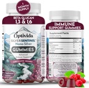 Optivida Nano Silver Ammune Support Gummies (60 Count) - Beta Glucan Suplemen Harian Immune, Orchard Berry Flavor for Immune Health, Colloidal Silver Suppplemen dengan Beta Glucan 100