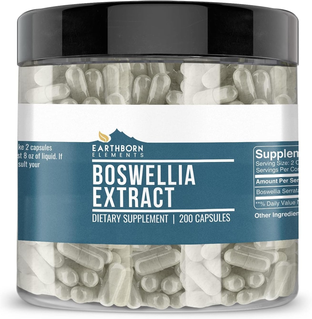 Earthborn Elements Boswellia Serrata özü 200 Kapsül, Pure & Undiled, No əlavə