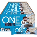 Satu Protein Bars, Hershey 's Cookies' n 'Creme, Gluten Free dengan 18g Protein dan 3g Sugar, Staples Pantry, 2.12 oz (12 Count)