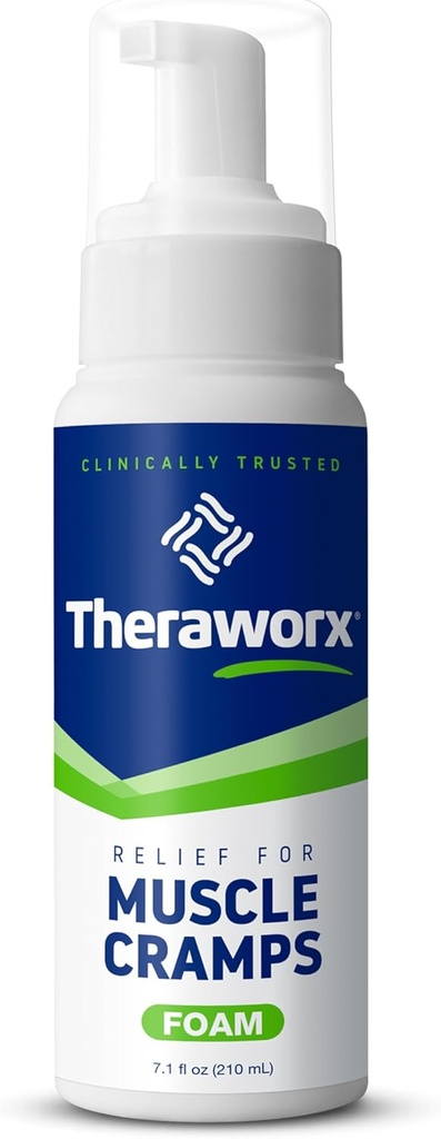 Theraworx Relief для М'язових Крампс Піна Fast-Acting М'язів спазми, Нога Soreness з магнію Сульфат - 7.1 oz - 1 граф