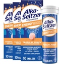Alka-Seltzer Energy Boost: Caffeina & Guarana, B Vitamine, Supporta l'Alertness Mentale e l'Energia Fisica, Integratore Energetico Quotidiano, Compresse Fizzy, Senza Zucchero, Pugno Tropicale leggero, 30ct