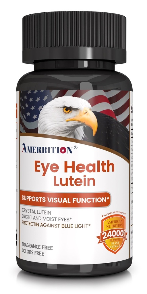 Advanced Lutein Eye Health Supplement - Enhanced with Zeaxanthin, Supports Vision & Eye Health - Non-GMO & Gluten Free - Natural Eye Vitamin Tablets - 60ct