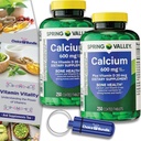 Вибір Bundle Spring Valley Calcium Plus Вітамін D Таблетки 600 мг 250 Ct 2 pk (500 Загальний) + "Vitamin Vitality" Керівництво & Pill Контейнер (4 Items)!