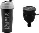Ultimate Nutrition Filtered Shaker Şişe və Kapsül və Toz Organizer ilə Triple Layer Funnel
