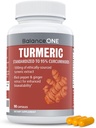 Balance ONE Turmeric Extract 1000mg Max Strength 95% Curcuminoidit - Turmeeric Curcumin täydentää yhteisen Comfort & Antioksidantti tukea - inkivääriuute ja BioPerine - 1 kuukausi toimitus