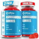 Ashwagandha Gummies Sugar Free for Women, Potency Ashwagandha Root Extract Suplemen L- Theanine GABA Chamomile Turmeric Vitamin D3 B12 untuk Vegan dewasa Stress (Mixed Berry)