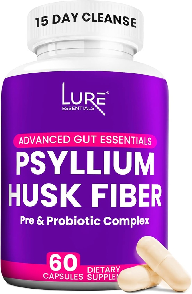 Psyllium Husk Capsules for Colon Cleanse - Prebiótico e Probiótico