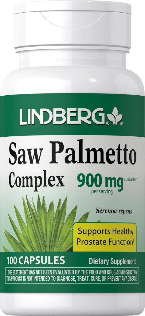Lindberg Saw Palmetto Complex | 100 Capsules | Prostate Supplement for Men | Non-GMO, Gluten Free