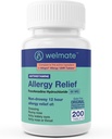 WELMATE - Alivio de la alergia - Fexofenadine HCl 60 mg - 12 horas Antihistamínico antihistamínico no somnoliente - Runny Nose - Itchy Eyes, Nose & Throat - Allergy Relief Tablets - 200 Count