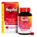 MegaRed Advanced 6X Absorption 800mg Omega-3s Fish Oil with EPA/DHA, No Fishy Aftertaste Supports Heart, Brain, Joint and Eye Health, 80 Count Softgels