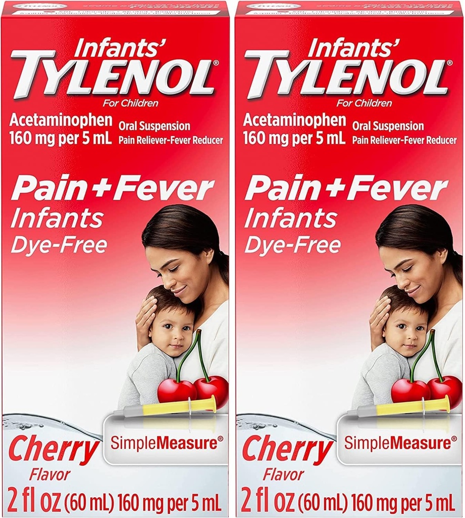 Tylenol Infants Oral Suspension, Dye- Free, Cherry, 2 Fl.