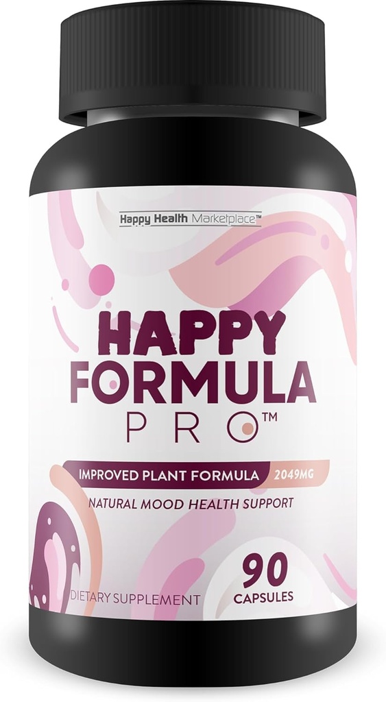 Happy Formula Pro - Best Happy Pills Vitamin D Mood Suplemen - Suplemen Dukungan Mood Natural Suplemen Bagi Perempuan, Mood Dukungan untuk Pria - Postpartum Mood Dukungan