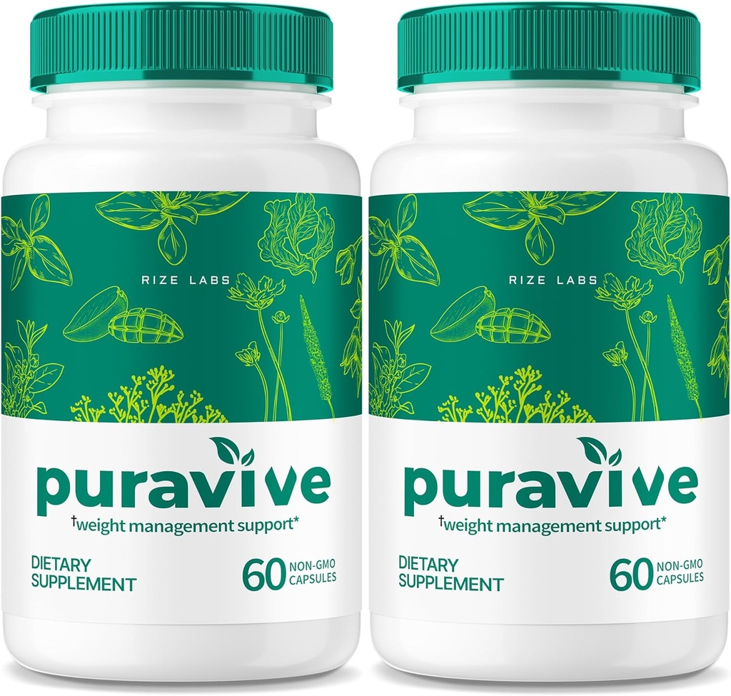 (2) Pack) Puravive, Puravive Weight Loss Capsules, Puravive Exotic Rice Method, All Natural Detox " Cleanse Support, Pura Vive Keto Reviews (120 Capsules)