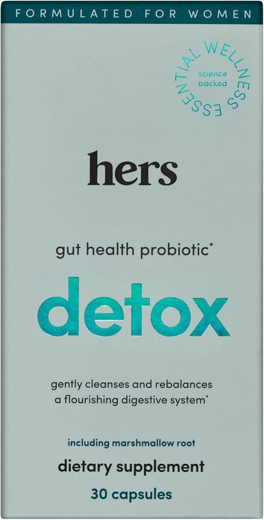 Hers Detox suplementari - Probiotic femení suplementari per a Detoxg - Ajuda a donar suport a un sistema de salut - Vegetarian - 30 Capsules