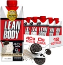 Lean Body Ready-to-Drink עוגיות וחלבון קרם שייק, 40g חלבון, Whey Bell, 0 Sugar, Gluten No, 22s & מינרלים, (Recyclable Carton & Lid - Pack of 12) LABRADA, 17 Fl Oz (Pack of 12)