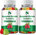 2 Packs Magnesium Glycinate Gummies for Adults, Chewable Magnesium Clycinate 400mg, cool Magnesium Gummies for sleep