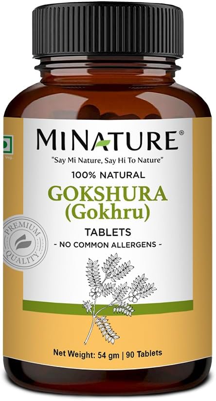 minature Gokshura (Tribulus Terrestris) Tablets - Pure Plant Based Herbal Supplement | Natural & Gluten Free | 90 Count, 45 Day Supply