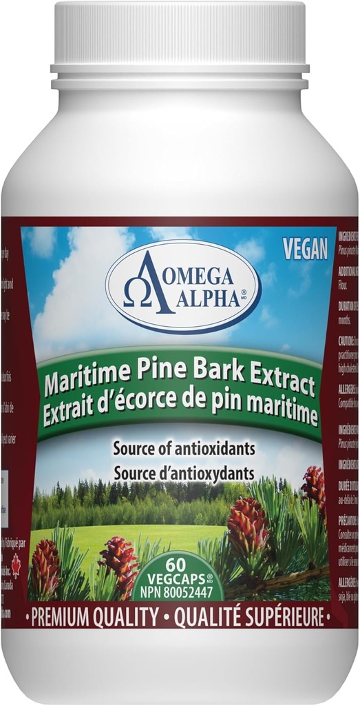 Omega Alpha Maritime Pine Bark Extract Anti Hypertenstion 60 Capsules