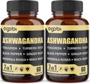 2 Embalagens 60 Cápsulas - 8050mg Ashwagandha Extract Supplement - 7in1 com Fenugreek, Maca, Açafrão, Rhodiola, Ginger & Black Pepper - Spirit, Immune & Energy Support - Fornecimento de 4 meses