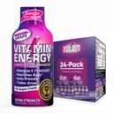 Vitamīna enerģija Imūnās+ Extra Strength Enerģijas Shot Vīnogas 24 Pack, 260mg Dabas Kofeīns, B-Vitamīnu, Citicoline, zaļā tēja, Imunity & Focus Support, Nulle Cukurs, Gluten-Free 1.93 fl oz