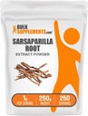 BulkSupplements.com Sarsaparilla Root Extract pulver - Sarsaparilla Supplement, Smilax Sarsaparilla Root - Herbal & Glutenfri, 1g per servering, 250g (8,8 oz) (Pack of 1)