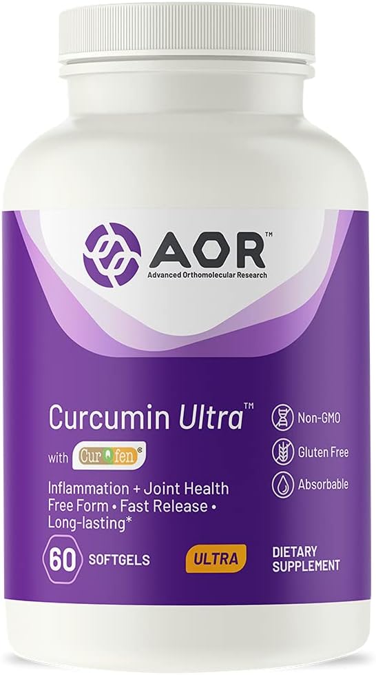 AOR, Curcumin Ultra, suplemen Premium, Dukungan Bersama Akting-Cepat, 60 Softgels (60 Pelayan)