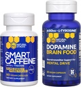 TERMÉSZETES STACKS Smart koffein + Dopamin Brain Food Bundle - Támogatja az energiát, Focus & Mental Drive * - 120 teljes kapszula