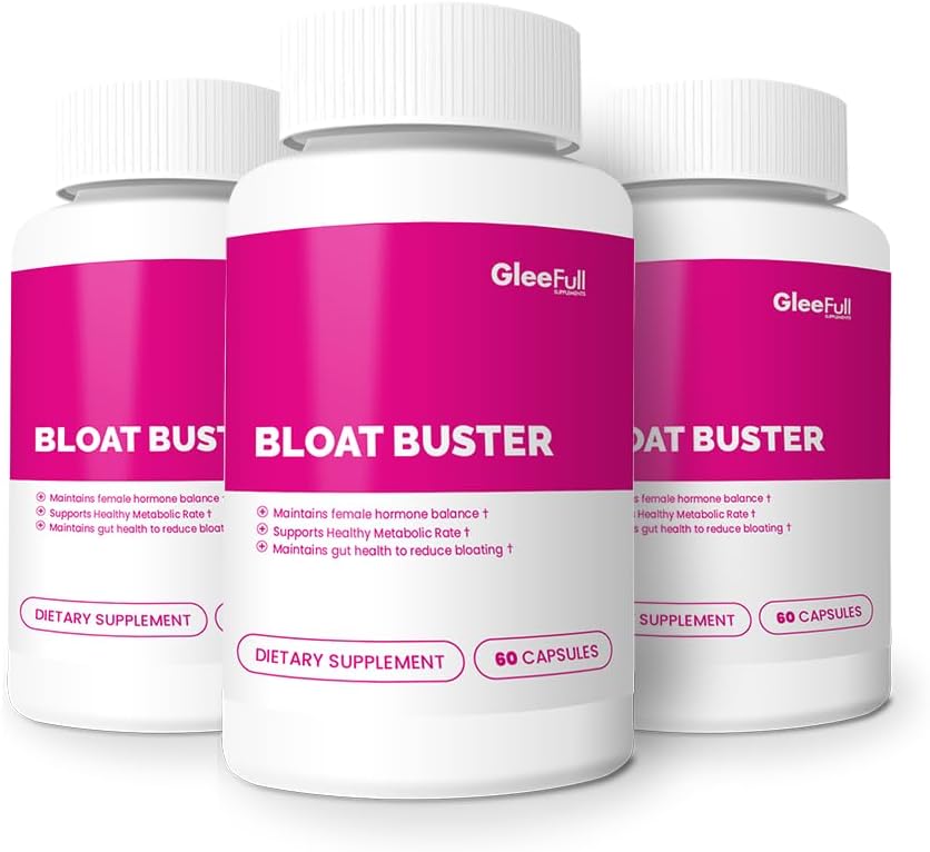 Glee Supplement Fulls Bloat Buster - Qadınlar üçün Bloating Yardım - Sağlam Digestion - Digestive Enzymes Supplement (3 Paket)