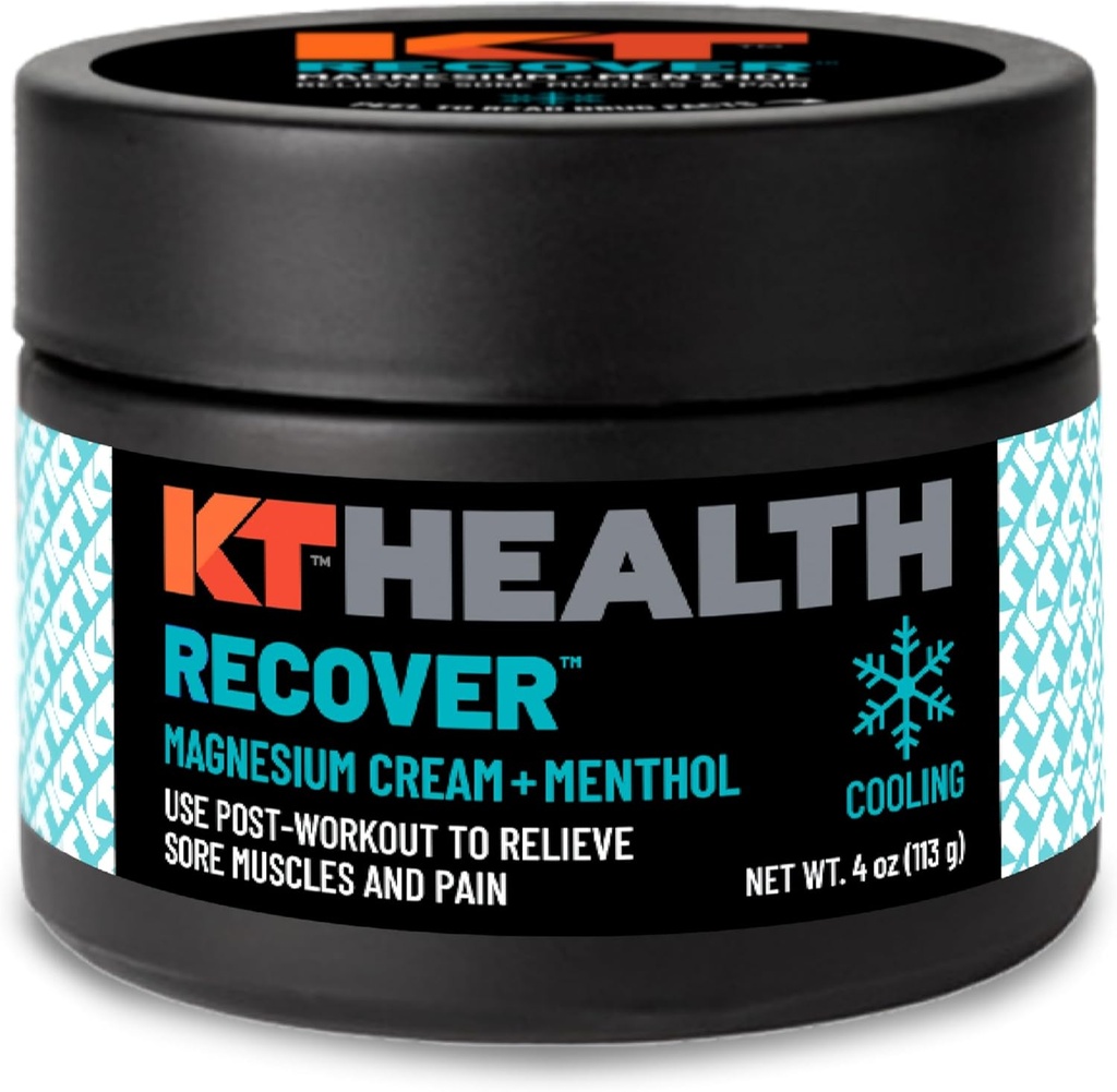 KT Health, Magnesium Cream, Recover - Cools and Relieves Muscles and Joint Pain - Använd Post-Workout för att minska ömhet