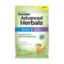From the Makers of Dramamine, Advanced Herbals Ginger & Ashwagandha Lozenges, for Nausea Relief & Stress Support, Tropical Fruit and Ginger Flavor, 20 Count