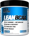 Evlution Stimulant Free Lean BCAA Powder Nutrition BCAAs Amino Acids Powder CLA Carnitine eta 2:1:1 Branched Chain Amino Acids-ek Muscle Recovery Fat Burn and Metabolism onartzen du - Blue Raz