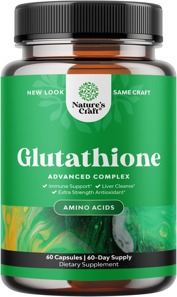 Huidverhelderende Glutathion Supplement met melkdistel 1000mg - Glutathione huid bleken Capsules met Alpha Lipoïnezuur voor leververzorging, Energie Ondersteuning en Immune Hulp - voor mannen en vrouwen - 60 Tel.