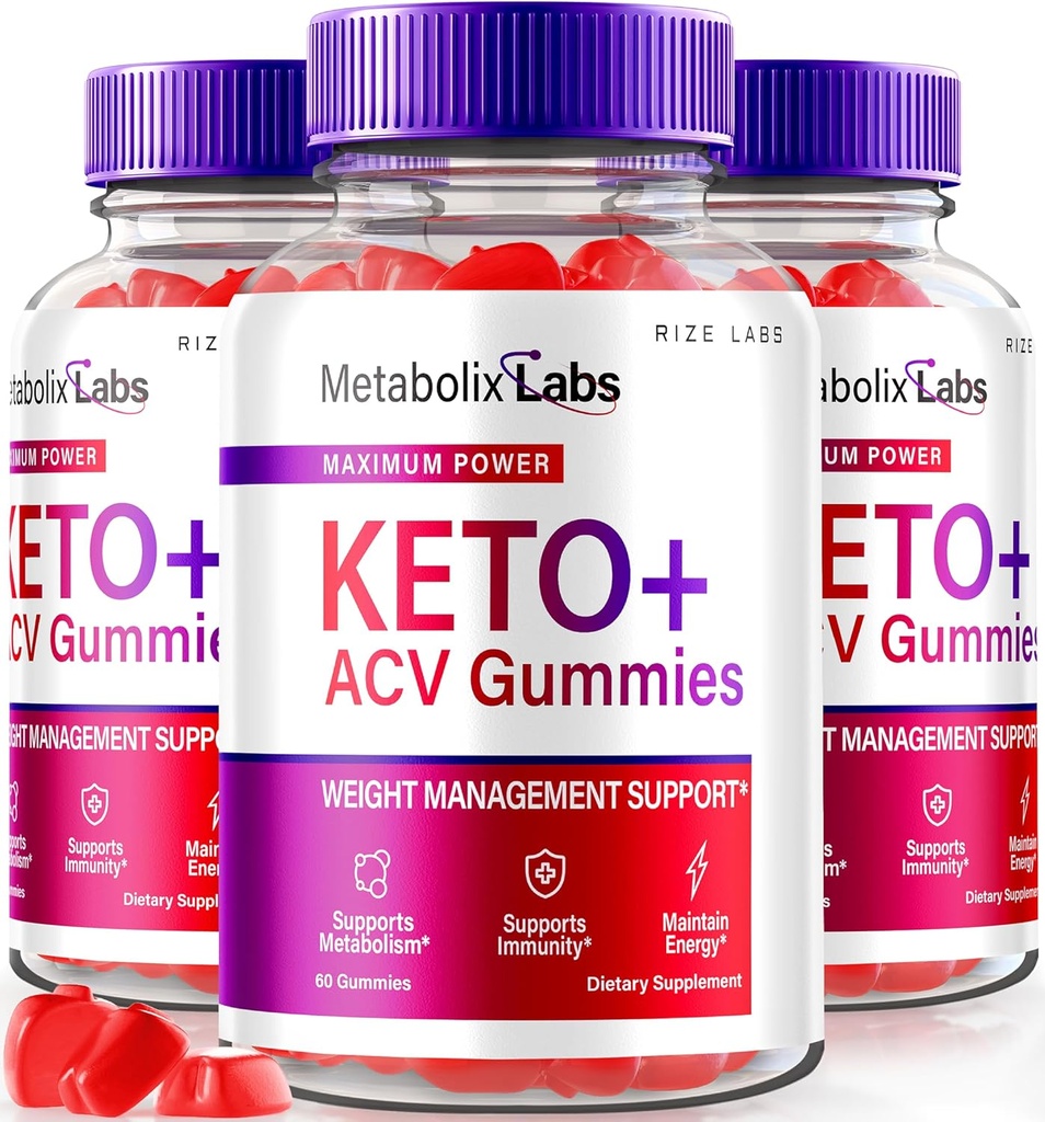 laboratoare rize - - Metabolix Labs Keto Plus ACV Gummies - Suport de management al greutății Apple Cidru de Oțet Supliment (180 Gumies)