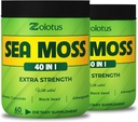 Zolotus (2 Packs 60 Capsules Sea Moss Supplement 40 in 1, with Turmeric Curcumin, Ashwagandha Root, Bladderwrack for Immune System, Body Balance & Heart Health