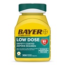 Bayer Aspirin Low Dose 81 mg, Enteric Coated Tablets, Doctor Recommended, Secondary Prevention of Cardiovascular Disease, 300 Safety Coated Tablets (Packaging may vary)